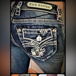 Womens Rock Revival Raven Skinny Denim Jeans